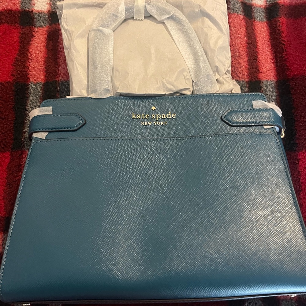 Kate Spade, dark peacock medium Satchel